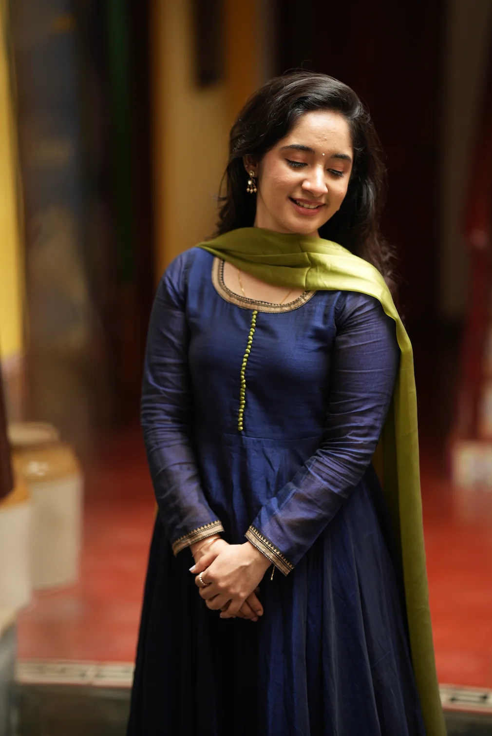 BHAMA-(BLUE WITH OLIVE) - Image 5
