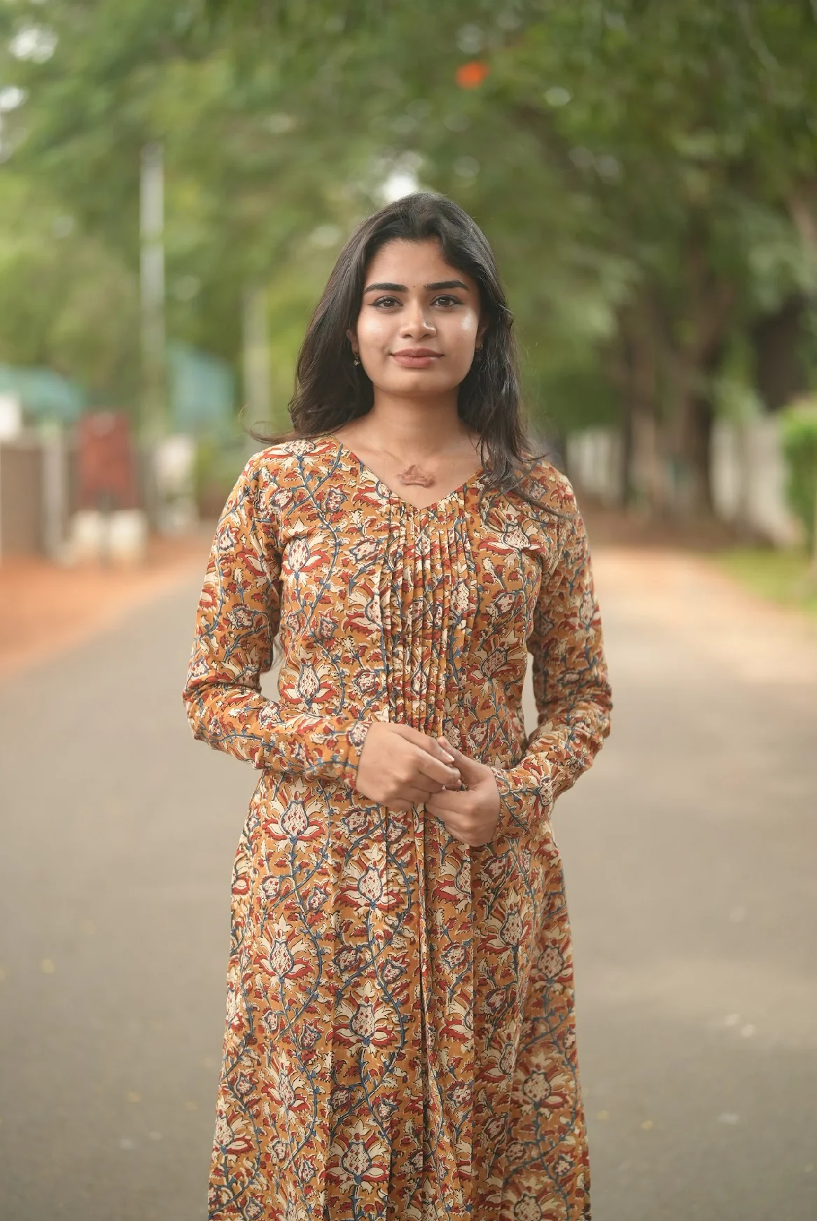 Pallavi-Kalamkari(U neck frilled)