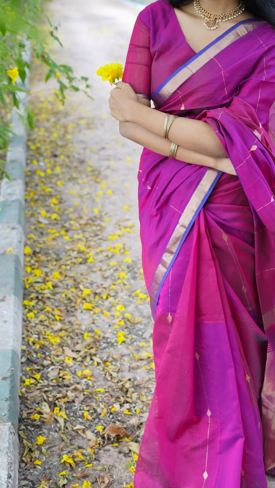 Sundari-plum (Maheshwari silk saree) - Image 3