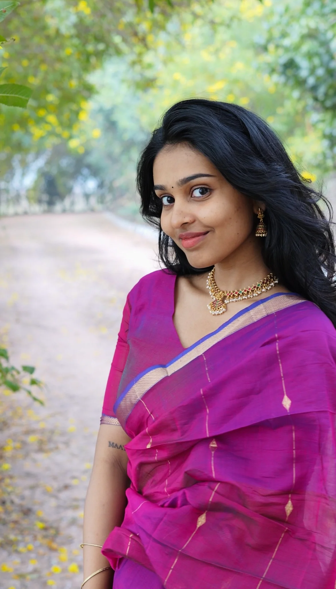Sundari-plum (Maheshwari silk saree) - Image 4