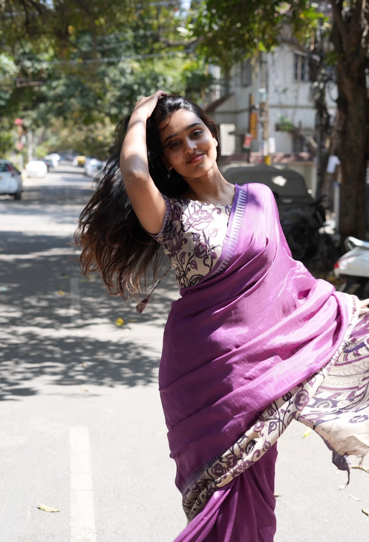 THARANA-Pen kalamkari silk saree - Image 7